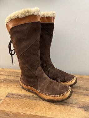 The North Face Janey Tall Lace Up Suede Leather Winter Boots